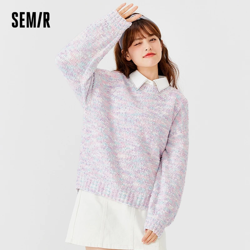 

Semir Sweater Women Fantasy Textured Color Top 2023 Winter New Temperament Girls Loose Winter Wear Gentle Sweater