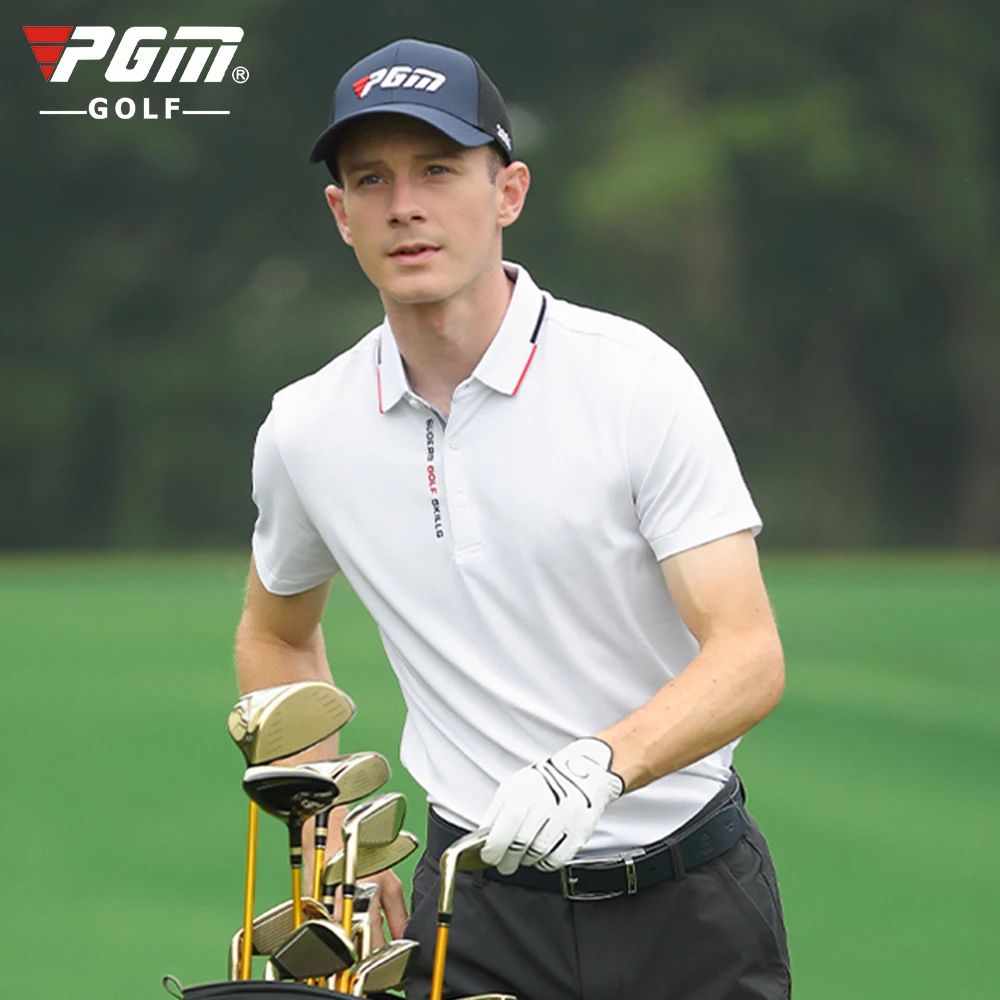 

PGM Men'S Shirts Golf T-Shirt Summer Short Sleeved Tops Men Breathable Elastic Uniforms Golf Clothing Size M-XXL YF393