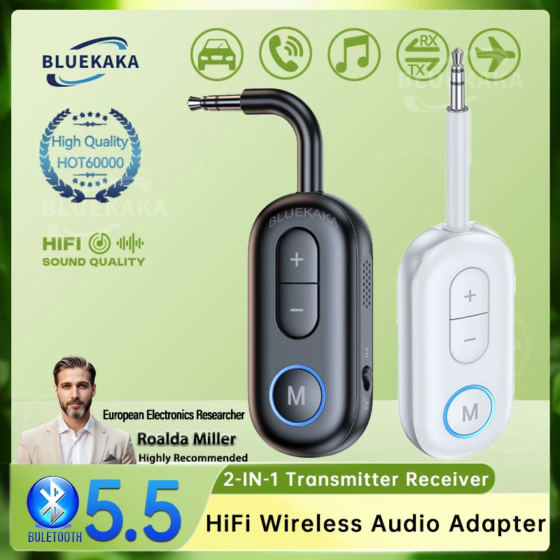 ORIA Bluetooth 5.3 Transmitter & Receiver 2-in-1, 3.5mm AUX Wireless - View #9