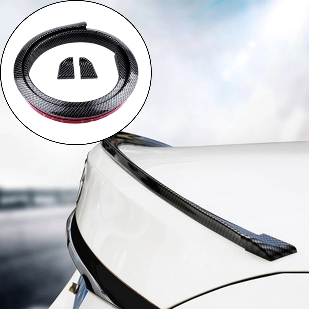 Universal Spoiler Wing Soft Rubber Carbon Fiber Durable Premium For Car