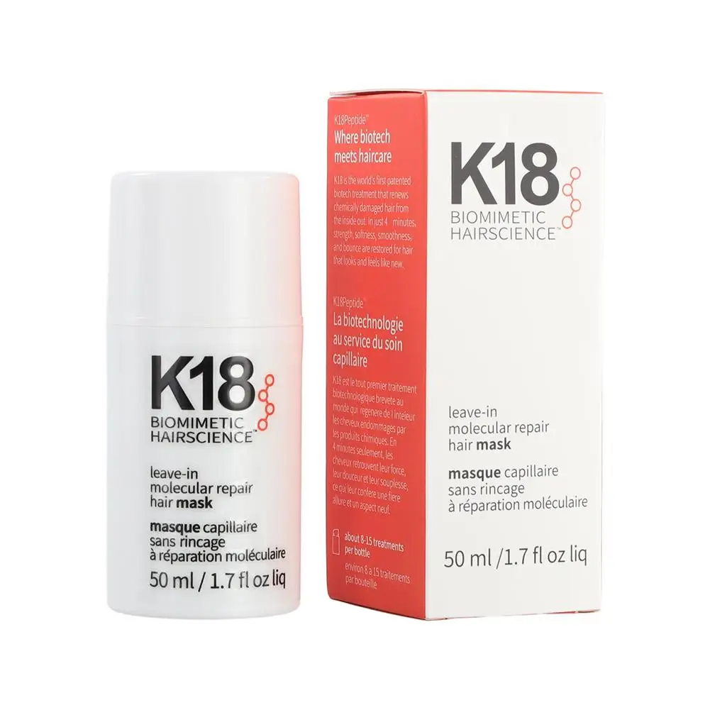 Hair Mask Hair Treatment K18 Leave-In Molecular Repair Hair Mask Biomimetic Keratin Treatment for Damaged/Chemically Treated Hair 50ml