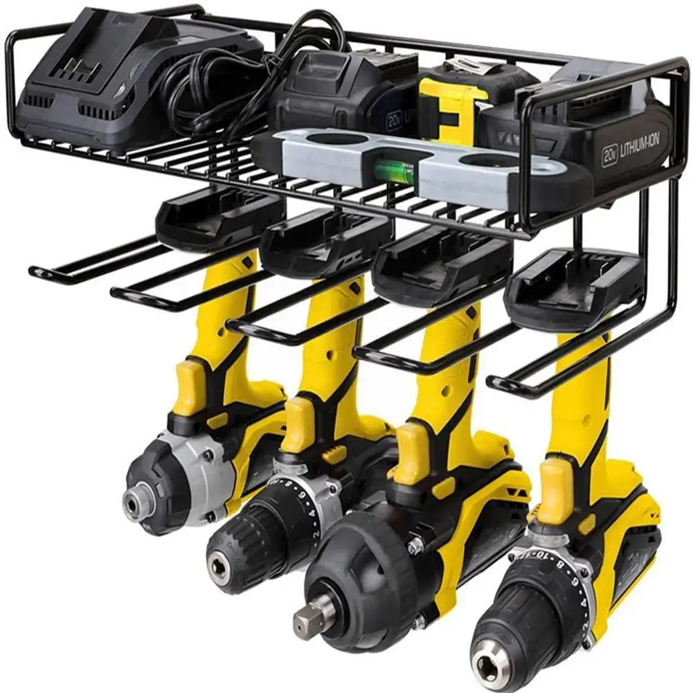 

Hand Power Tool Organizer Rack Wall Mounted 2-Layer Rustproof Tool Shelf Electric Drill Holders Heavy Duty For Workshop Gar X9Z1
