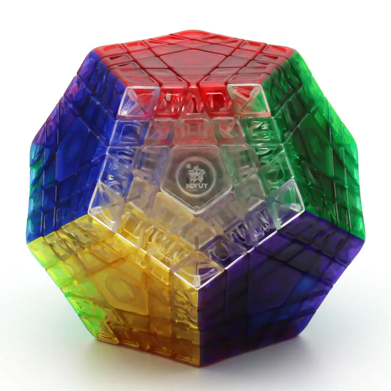 

YuXin Huanglong Gigaminx 5x5 Dodecahedron Magic Cube Twisty Puzzle Megaminx Stickerless Ice Transparent Limited Toy Collection