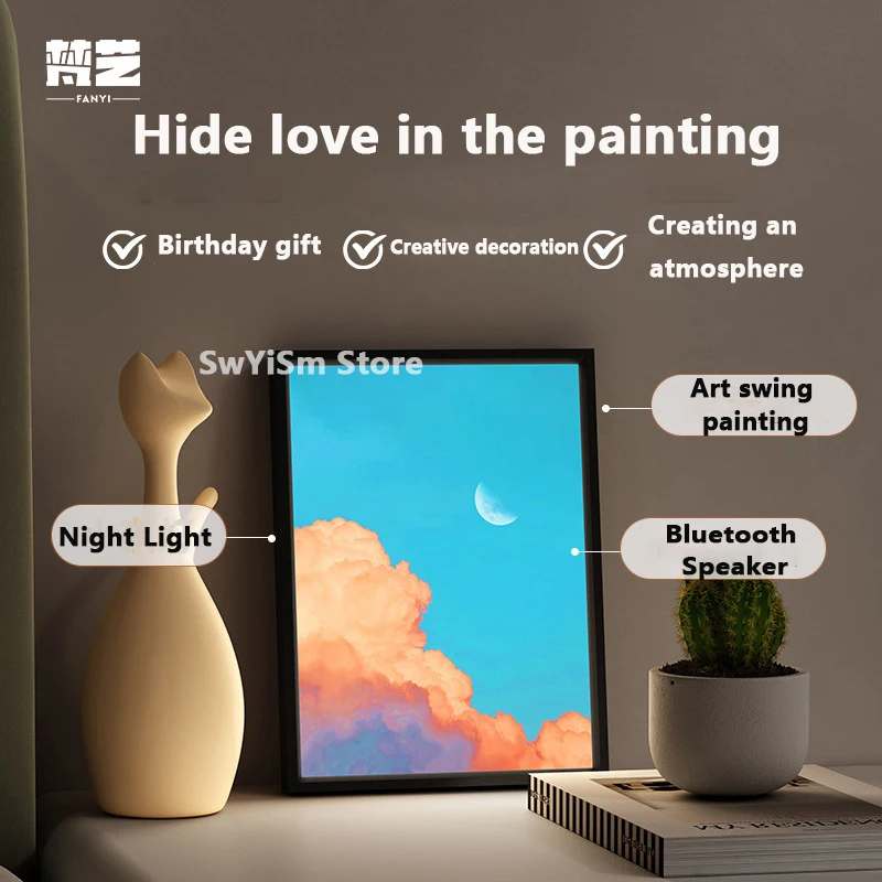 

Small Fresh Instagram Style Bluetooth Speaker Mural Desktop Lighting Decoration Party Box Heavy Bass Caixa De Som Home Theater