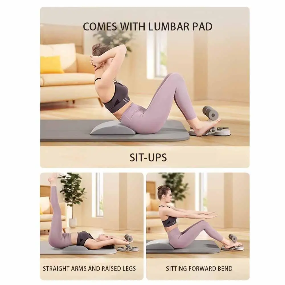 Sit-Up Exercise Bar with Suction Cups Floor Situp Arms Legs Non