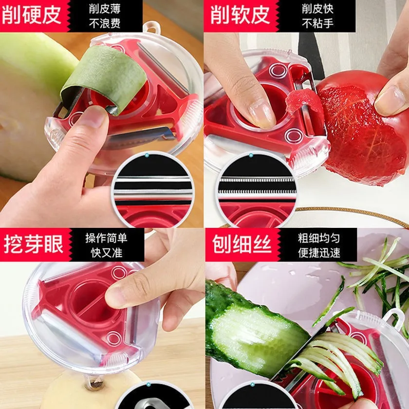 New 3 in 1 Magic Trio Peeler Set Slicer Shredder Peeler Julienne Cutter Multi Peel Blade Zesters Grater Kitchen Tool Accessories