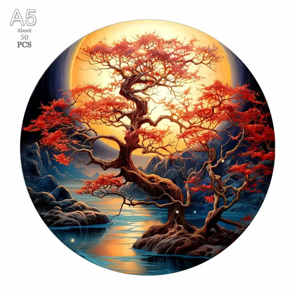 Adult Wooden Animal Puzzle - Round Peacock & Bird Design - Children's Festival Gift Jigsaw Toy