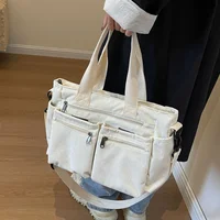 Korean Style Corduroy Tote Bag for Women – Large Capacity Shoulder & Crossbody Handbag, Casual Worker & Commuter Carryall 2025 - Image 3