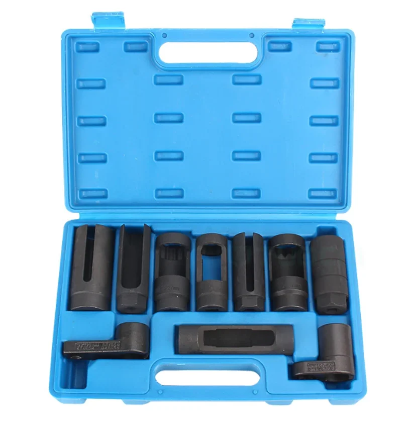 

10PCS Oxygen Sensor Wrench Injector Removal Oil Pressure Sending Sleeve Socket Wrench Disassemble Tool Set Hand Tool Sets