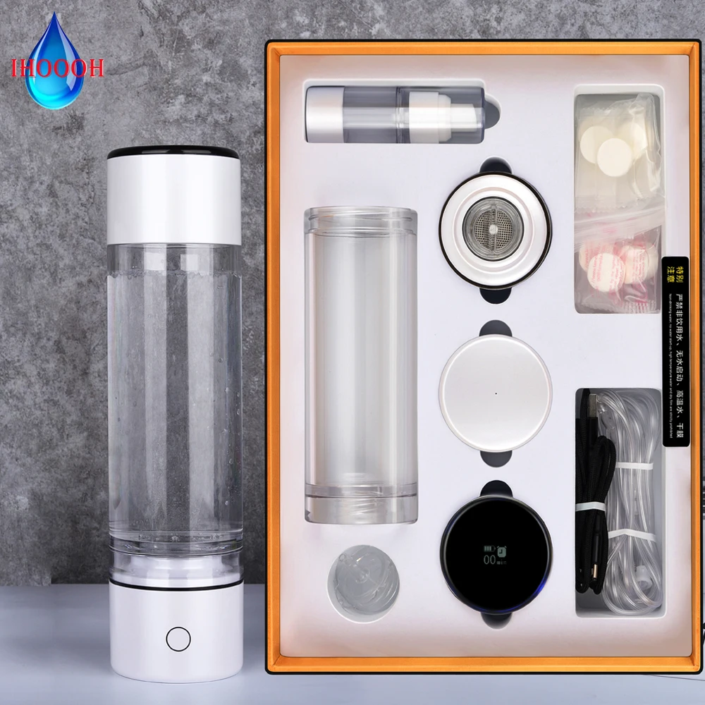 Portable Smart Hertz Nano Cup 5000PPB Hydrogen Rich Generator Water Bottle Alkaline Ionizer Mini H2 Ventilator Improve Immunity