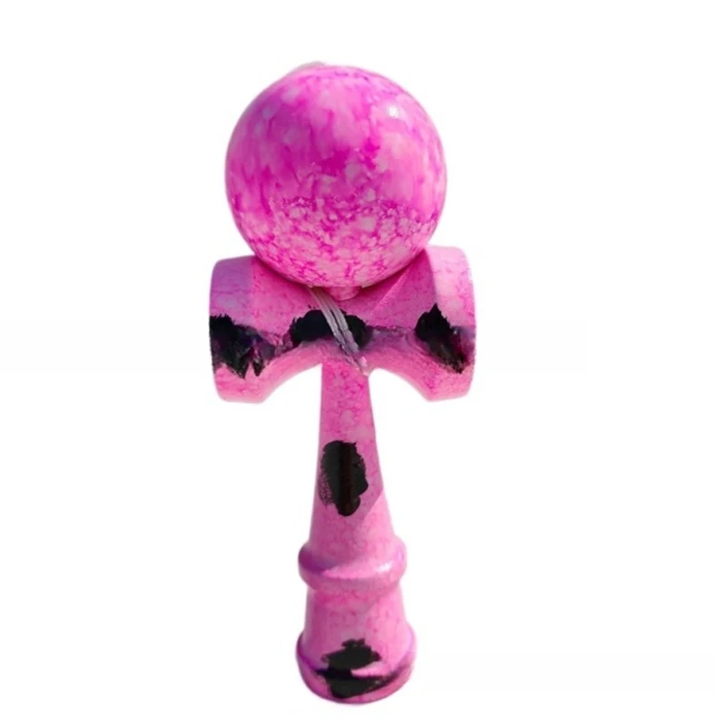 Vibrant Crack-Painted Kendama Toy for Outdoor Fun and Eye-Hand Coordination Development