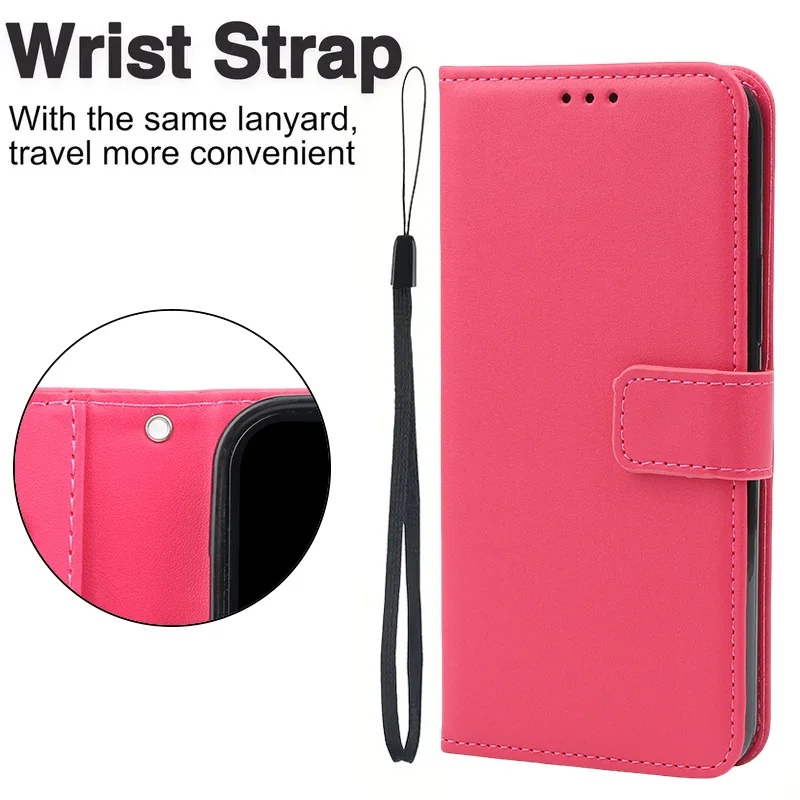 Luxury Leather Flip Wallet Phone Case with Card Holder and Holster