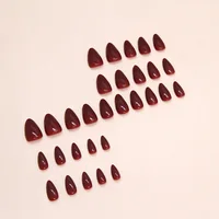 24 PCs Short French Simple Solid Nails with 1 Jelly Gel and 1 Nail File 3