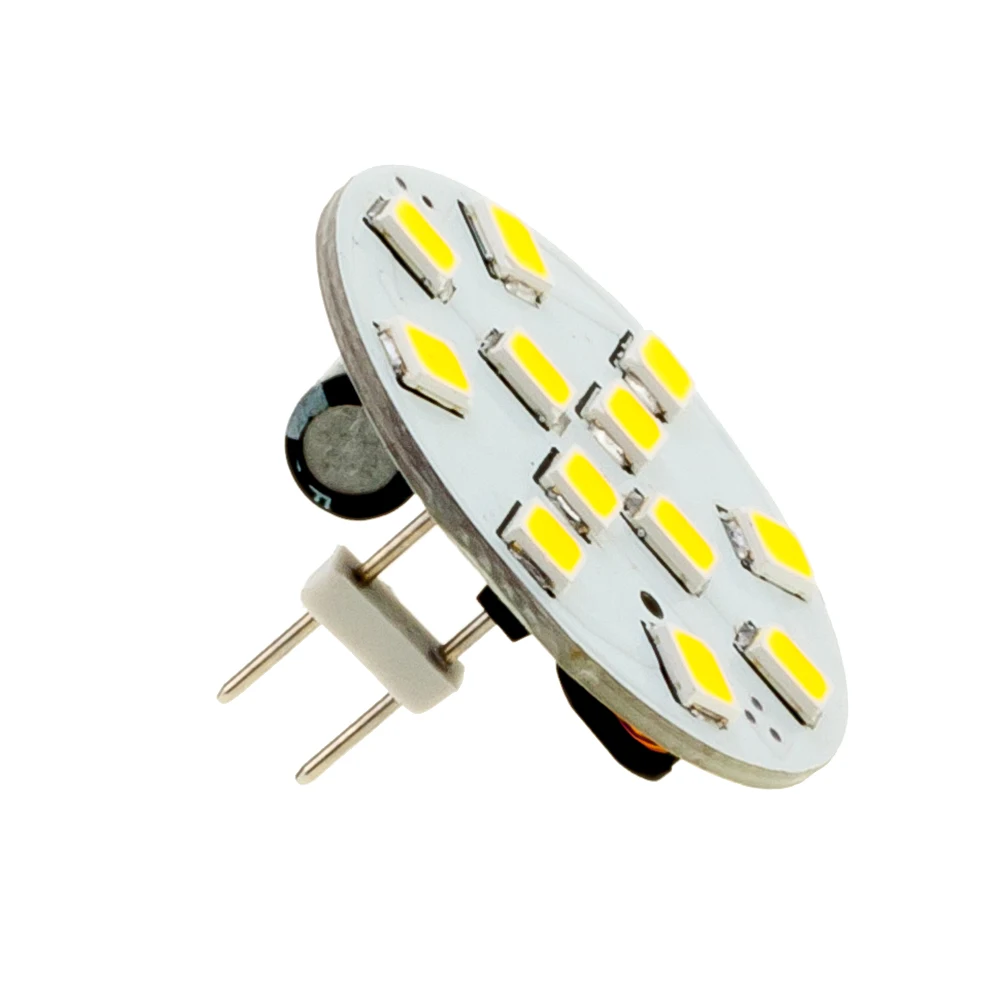 G4 LED 언더 캐비닛 스포트라이트, 12LED 2835SMD 후면 핀, 내추럴 화이트, 12V, 24V, 조도 조절 RV 마틴 D25mm 크리스탈 라이트, 로트당 1 개