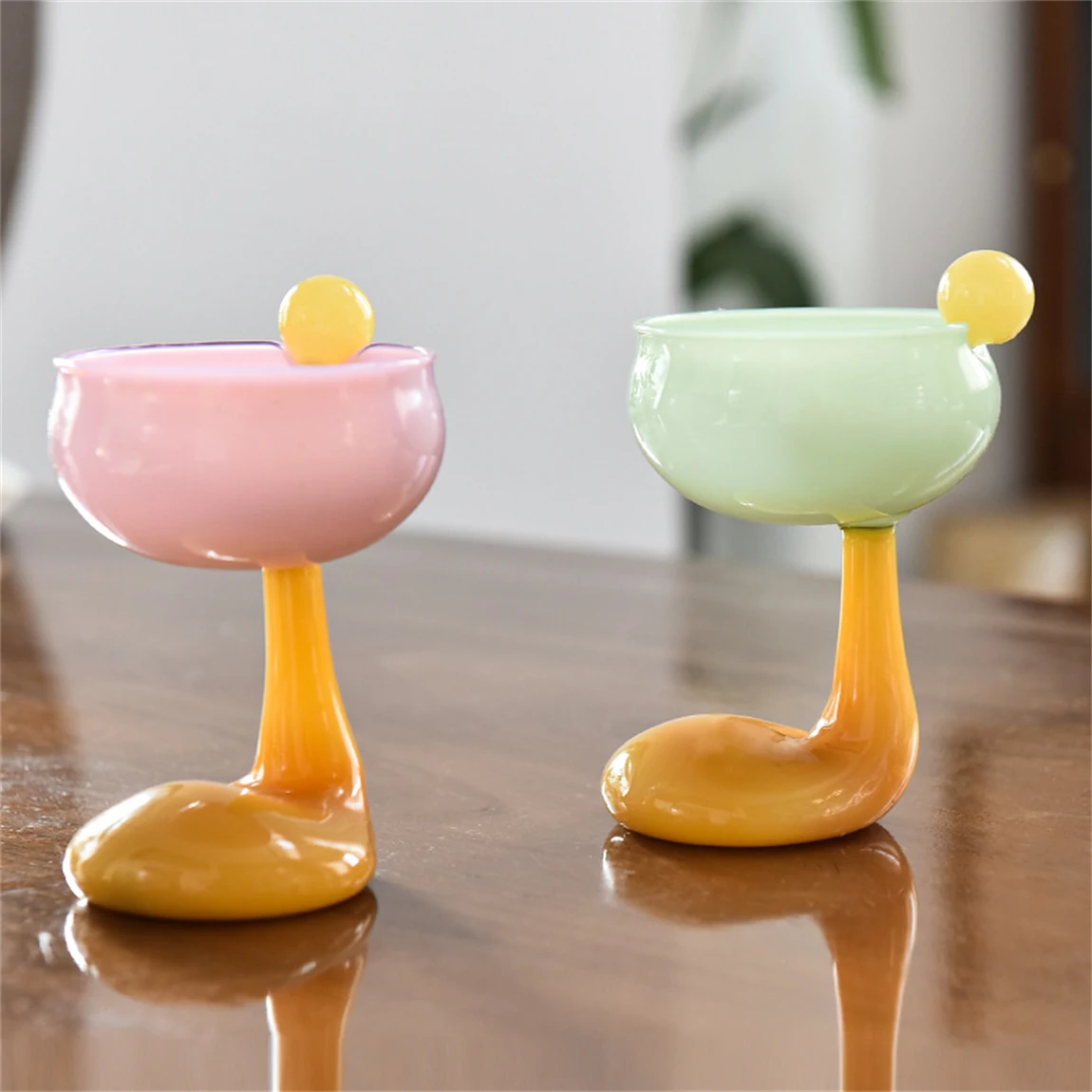 Duck Foot Ice Cream Milkshake Glass, Creative Cocktail Champagne Glass, Stained Glass, Red Wine Glass