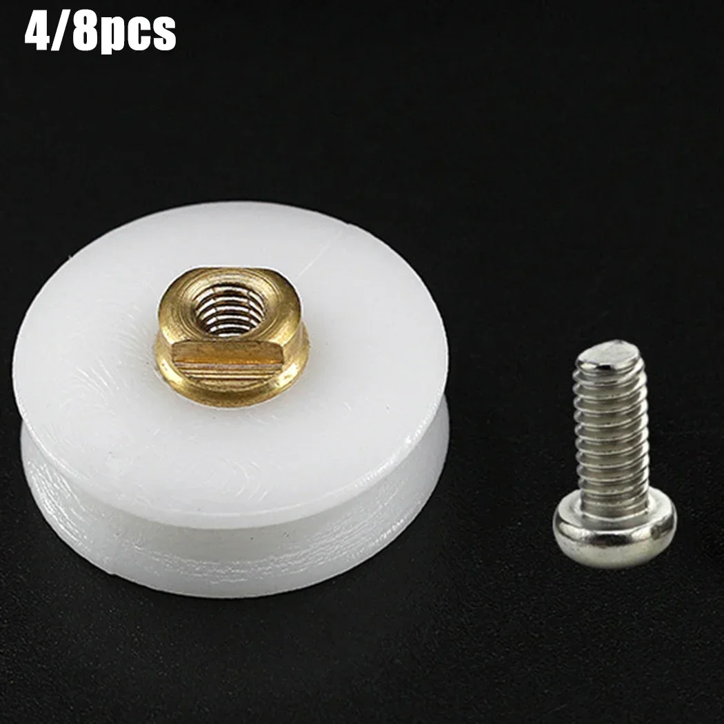 Spares Rollers Wheels 4/8pcs Accessories Bathroom Grooved Guides Home Replacement Shower Door Rollers 22mm Dia