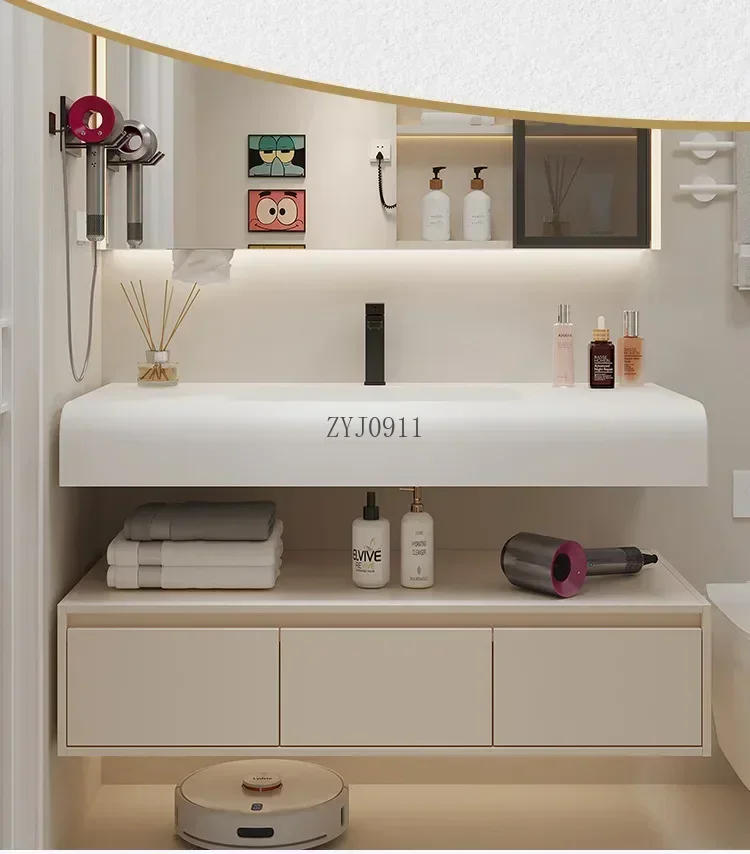 *Mirror Drawer Wall Bathroom Cabinets Vanity Integrated Washbasin Bathroom Cabinets Make Up Organizer Gabinete Room Furniture