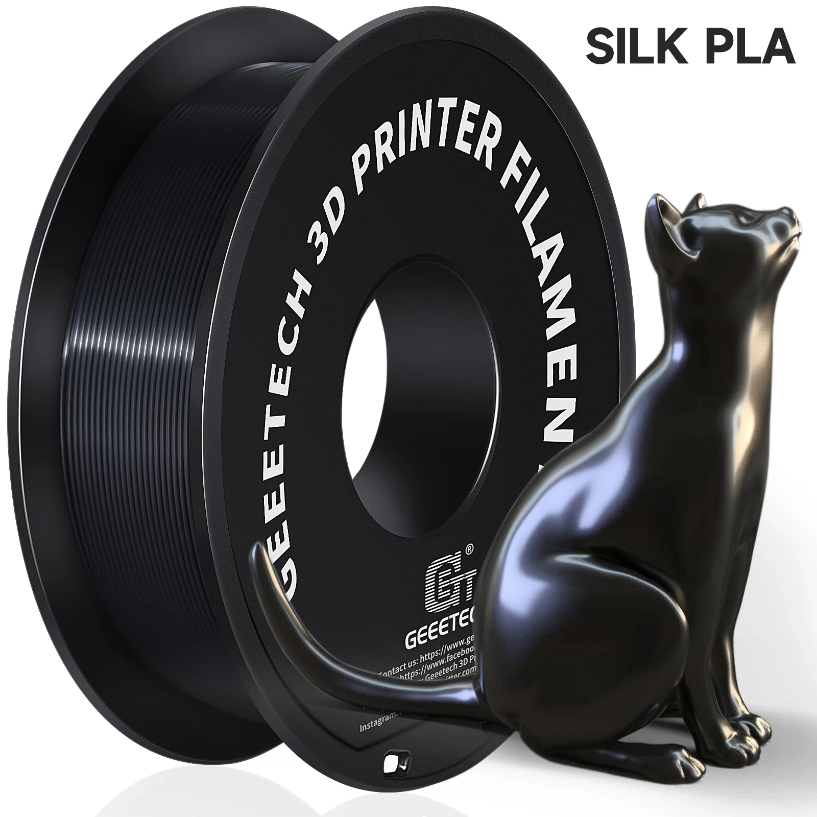 thumbnail image 1 of GEEETECH Silk PLA Filamento 3D Bobina de alambre de 1 kg y 1,75 mm Material para impresora 3D Recargas para impresión 3D Entrega rápida Envasado al vacío, 1 of 5