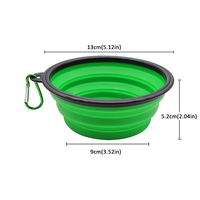 Outdoor Portable Pet Folding Bowl Silicone Dog Feeders with Hanging Hook Cat Dog Bowl Pet Items Dog Food Bowl Mascotas 5