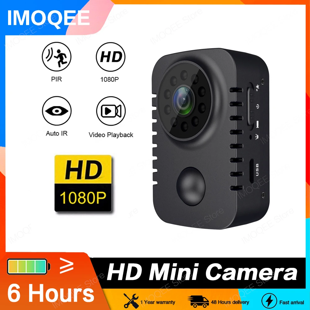 1080P Mini Body Camera HD Video Surveil Camera Surveillance Recorder Camera Motion Activated Small Nanny Cam Small Cam