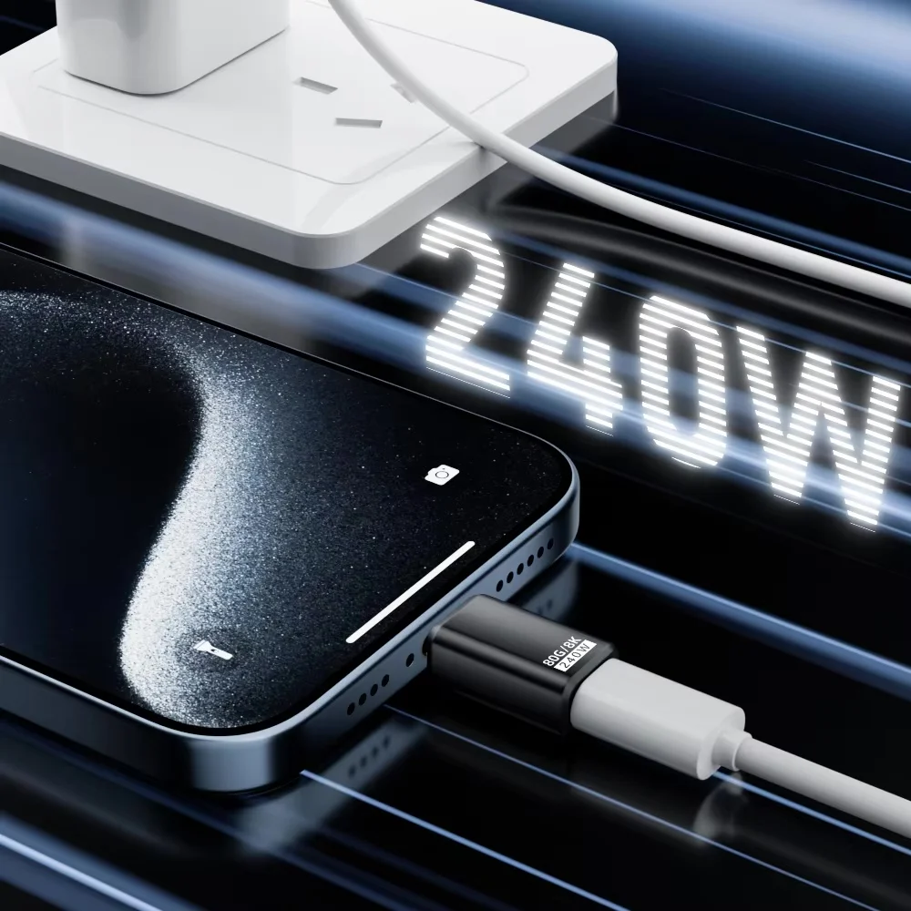 USB4 V2 90도 타입-C 앵글 어댑터 80Gbps 썬더볼트 4/3 엘보 커넥터 240W 고속 충전 (맥북 에어 및 휴대폰용)