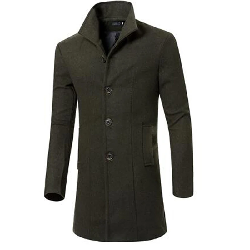 Man Winter Long Wool Trench