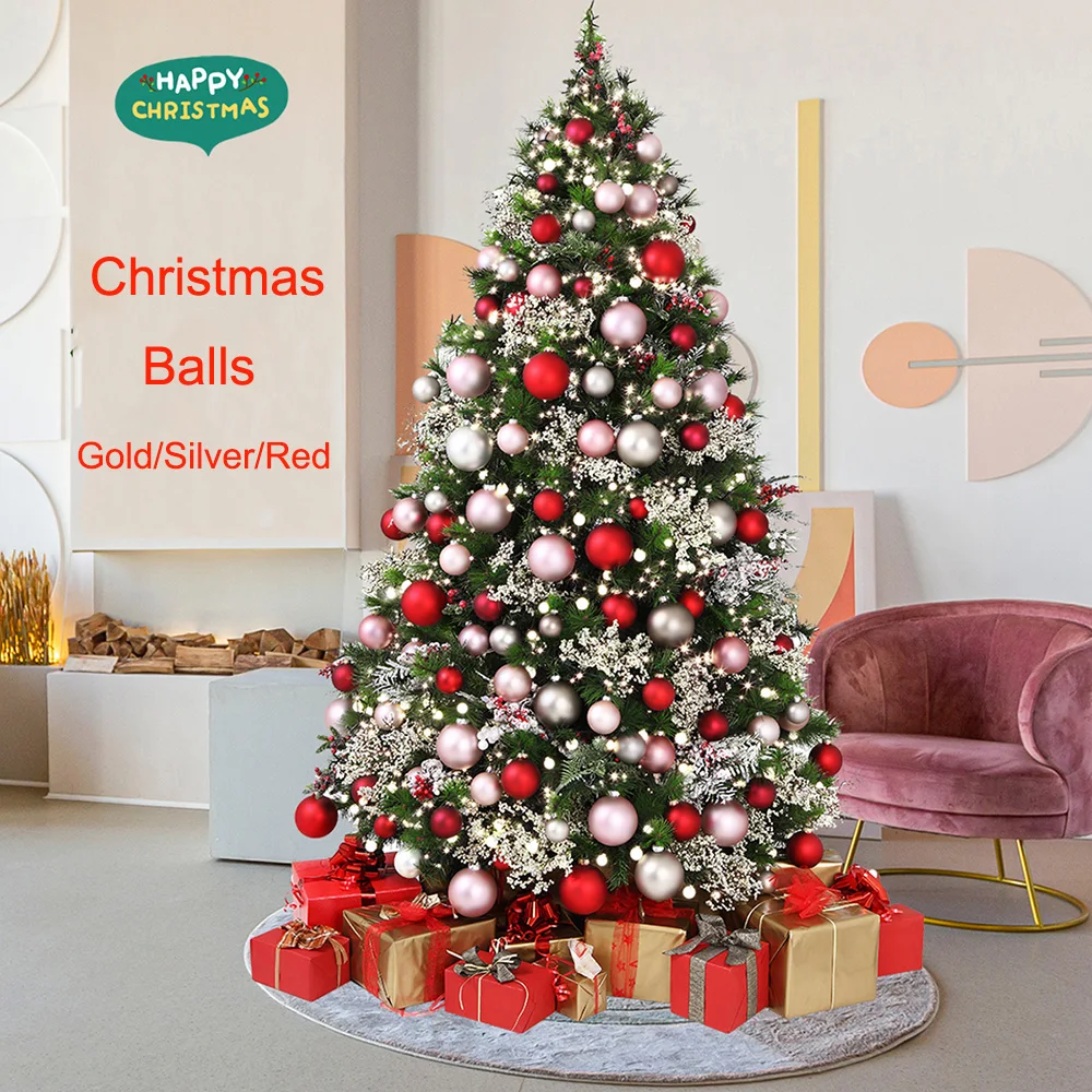 Sets 6 Bolas Navideñas Oro 8 Cm - Decoración Árbol Navidad
