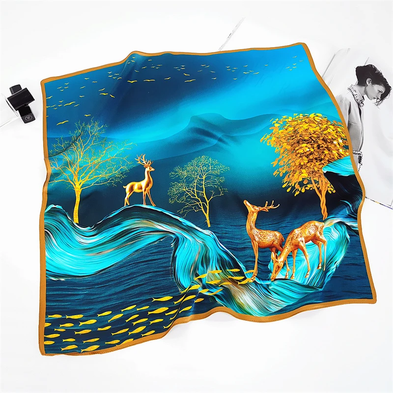 

2023 Autumn Winter Scarf Women Casual Cotton Linen Men's Scarves 60*60 cm Square Striped Neckchief Wrap Fashion Spring Muffler