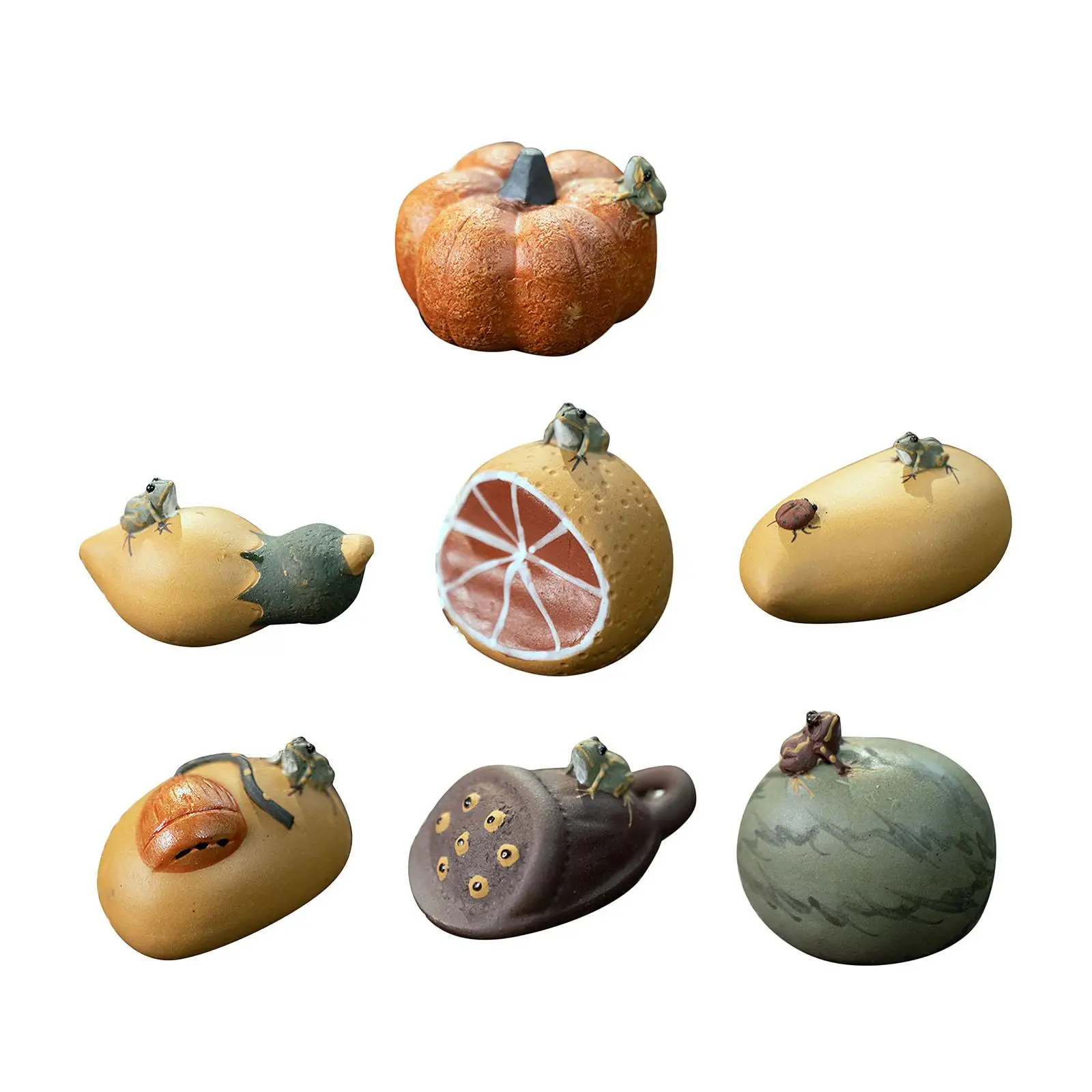 Tea Pet Ornaments Room Decor Statues Purple Clay Tea Pet Handcrafts Cute Small Tea Pet Sculpture for Bookshelf Desktop Home Cabinet Bathroom