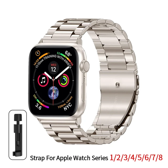 Sleek Stainless Steel Watch Band - Premium Metal Bracelet