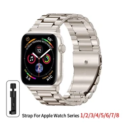 Sleek Stainless Steel Watch Band - Premium Metal Bracelet for Series 10 46MM (Starlight)