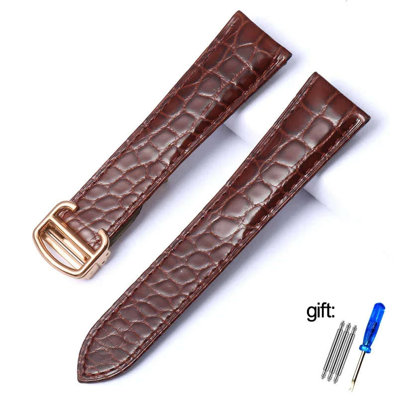 Premium Alligator Leather Watch Strap - Elegant Unisex Design
