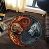 Animal Art Carpet 3D Printed Dragon Tiger Lion Round Rug Living Room Bedroom Child Study Room Decoration Round Rug Floor Mat 6