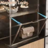 Clear Display Box Organizer Stackable with Magnetic Door Large Capacity Storage Box Purse  Showcase For Makeup Book Collectibles