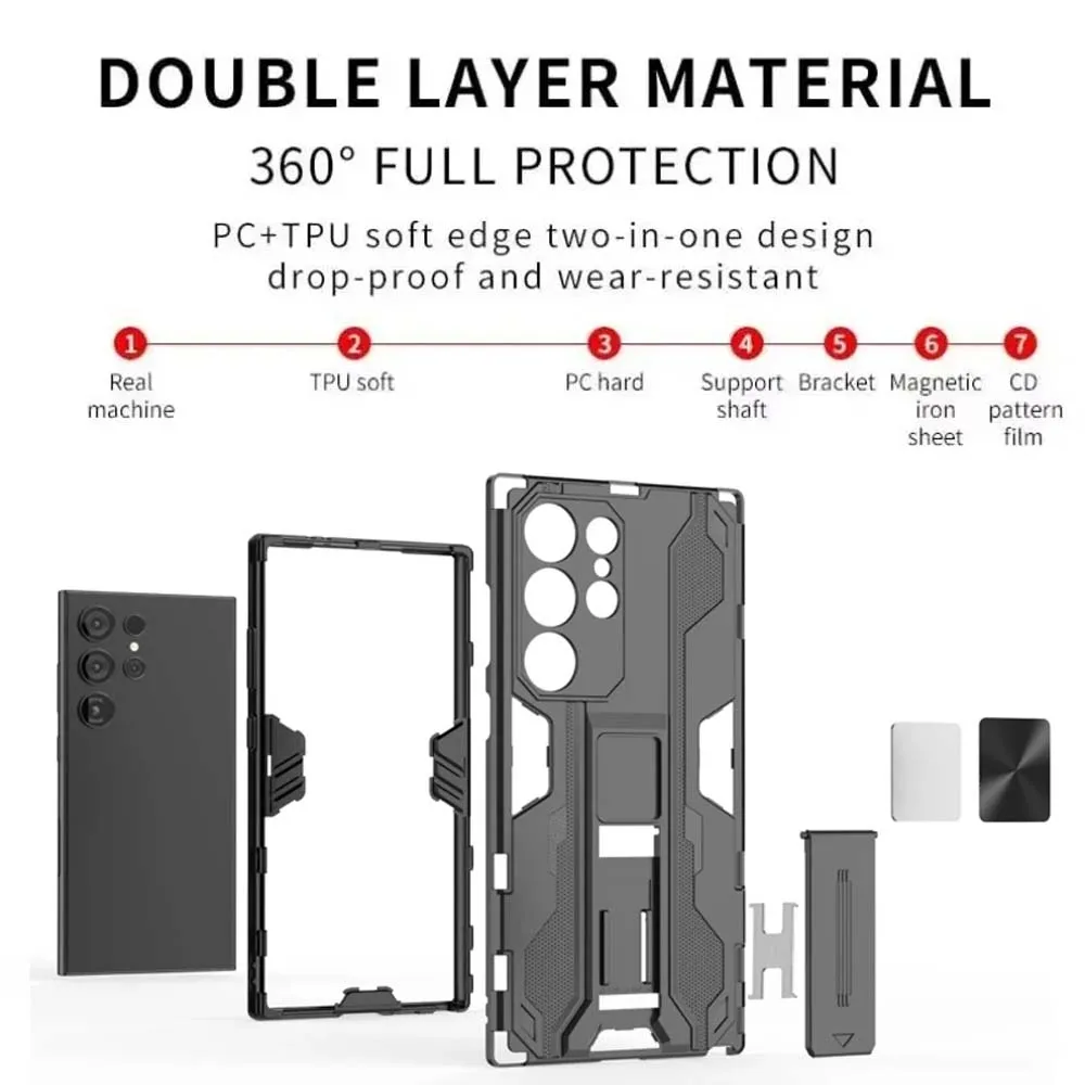 Shockproof Armor Magnetic Bumper Phone Case with Holder