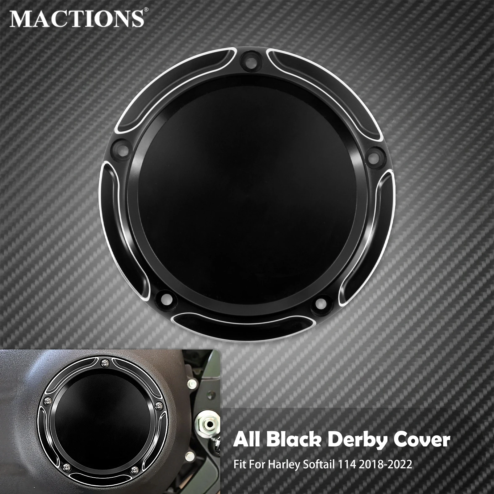 Copertura Derby Moto 5 Fori Coperchio Motore Frizione Nera Per Harley Softail 114 Breakout Fat Boy Fxbbs Low Rider Fxfbs 2019-Up