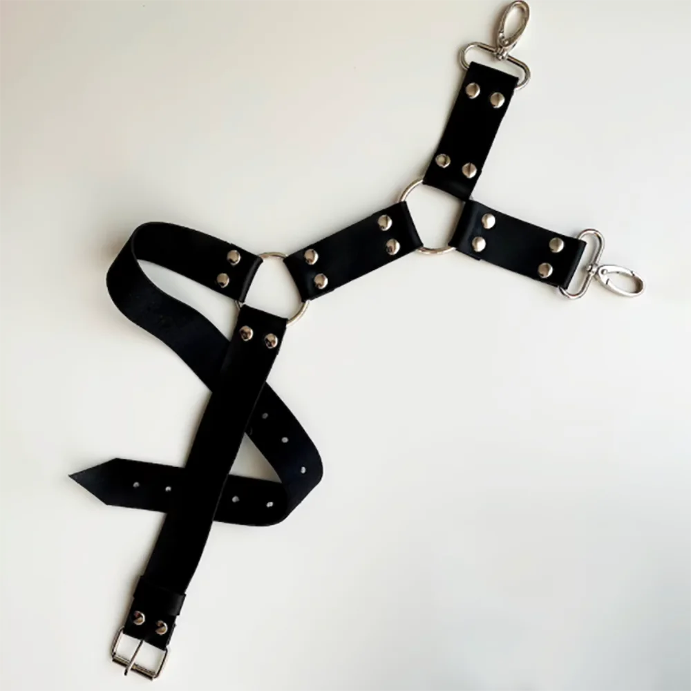 Leather Chest Harness Leather Leg Harness Goth Thigh Harness Straps Sexy Garter Belt Bdsm Bondage Body Suspenders for Jeans Pants Men Accessories