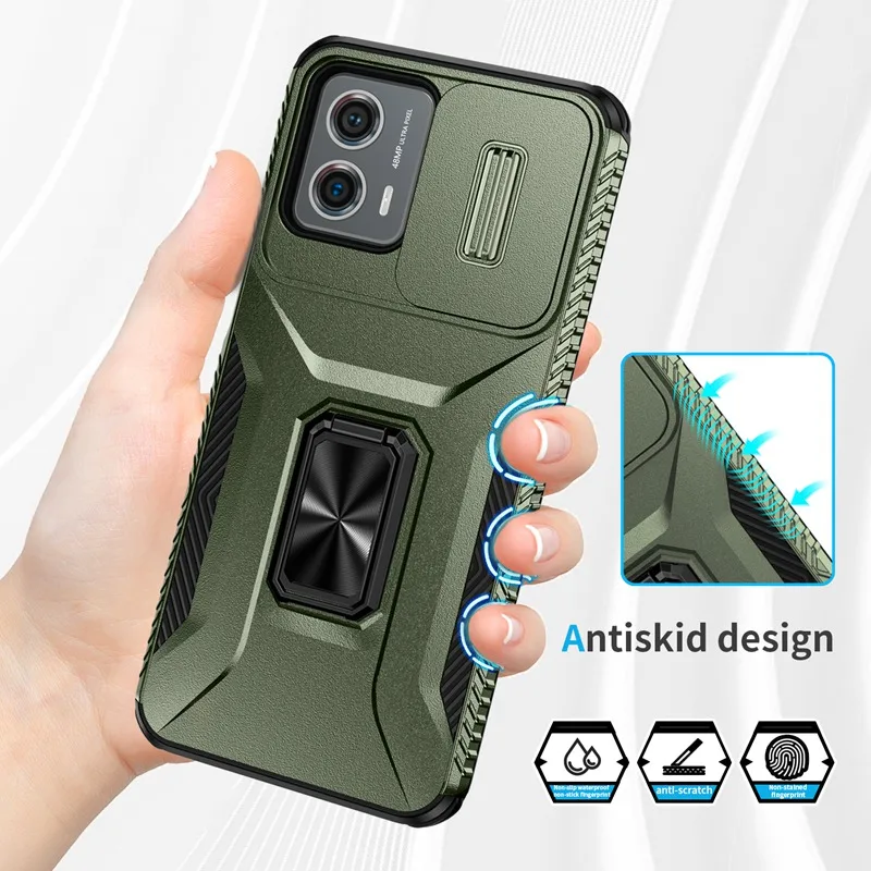 Military Grade Ring Holder Case For Motorola Moto G 5G 2024 MotoG 4G 2023 Heavy Duty Camera Lens Slide Cover Moto G 5G 2023 Case 4