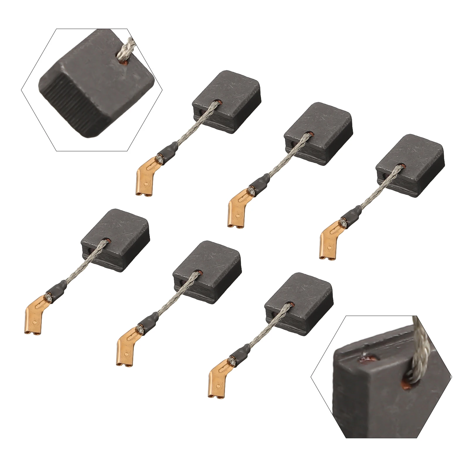 

Other Power Tools Carbon Brushes 6.5mmx12mmx14mm 6Pcs Accessories Carbon+copper Replacement High Quality Brand New