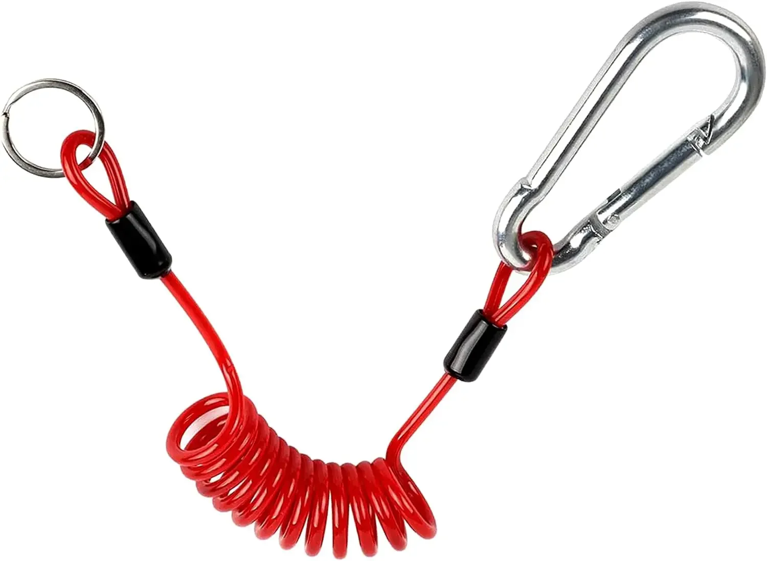 Trailer Cable, Trailer Brake Cable, Heavy Duty Steel Wire Extend to 4ft Coiled Safety Cables Strap for RV Towing