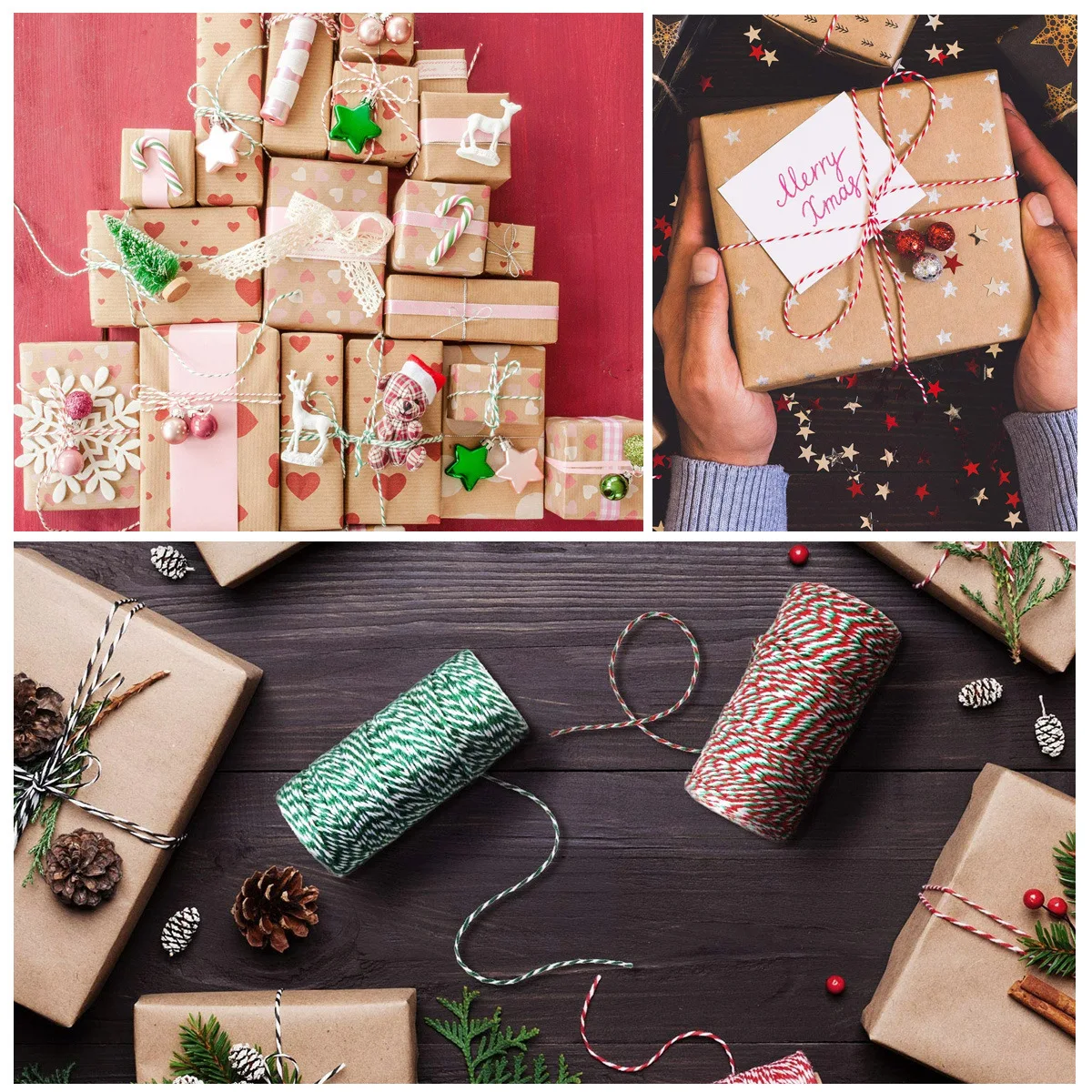 1.5mm Cotton Rope Packaging Cord Two-color Craft Twine Gift Packaging