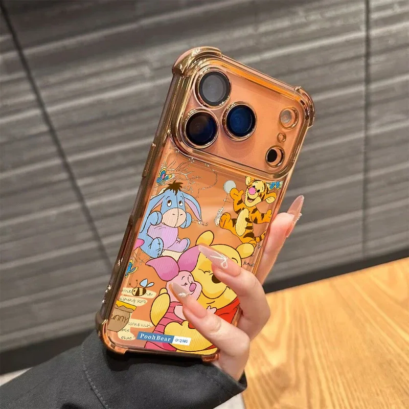 Winnie Pooh Bear Plating Phone Case - Charming and Durable Cover