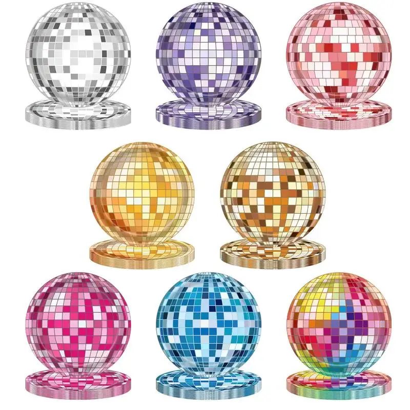 Disco Tableware Set 70s Disco Table Decorations 80X 7-Inch Girls Supplies Tableware Set For Wedding Music Theme Events