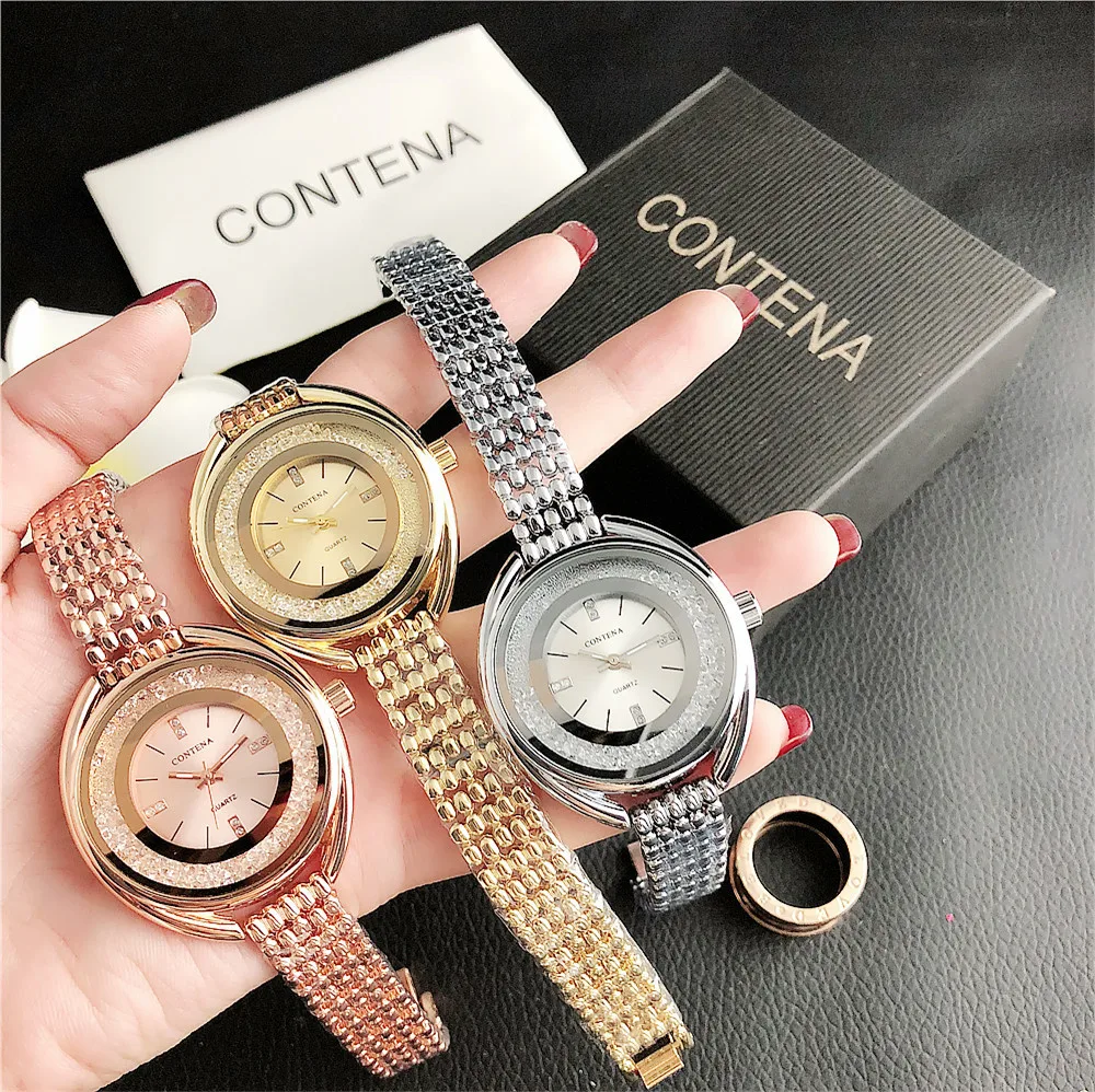 New Watch For Women High-End Luxury Stainless Steel Rhinestone Dial Wristwatch Water Resistant Woman Accesories Gifts for Women 2