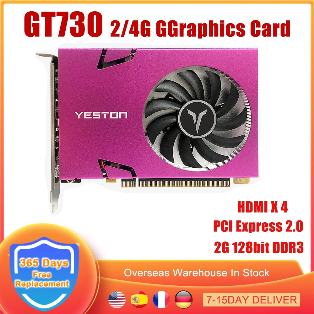 latest graphics card for pc Yeston GT730 Graphics Card 2/4G 128bit DDR3 PCI-E 2.0 4 HD Video Card For NVIDIA GeForce GT 730 128 Bit GPU Support Split Screen latest graphics card for pc