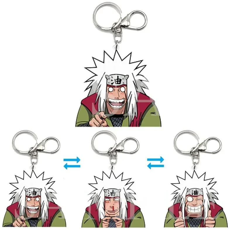 

Anime NARUTO Jiraiya Motion Key Chains Acrylic Keychains Bag Pendant Car Keyring Anime Peripheral Gift Creative Key Chains