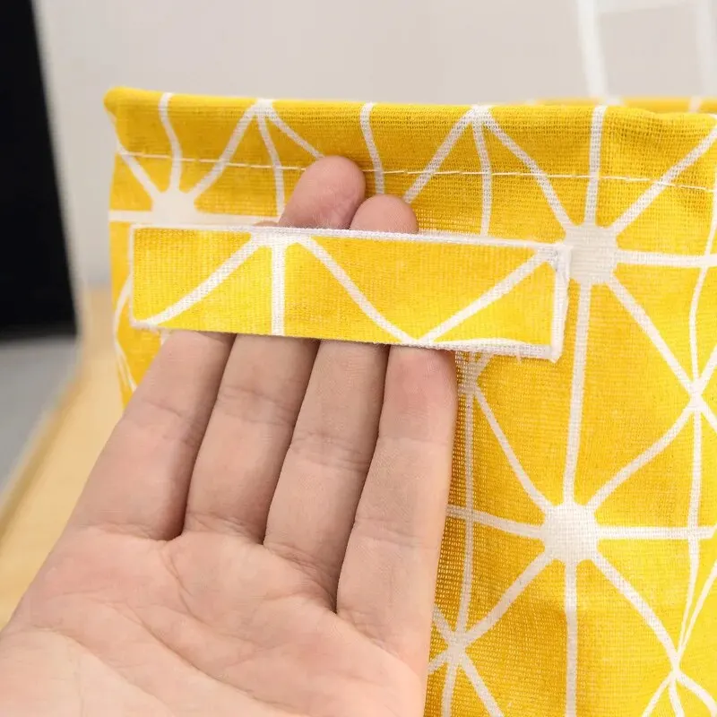 Clothes Organizer 1pc Cotton Linen Fabric Waterproof Desktop Sundries Basket Storage Box Cosmetic Toy Organizer Underwear Socks Clothes Storagebag