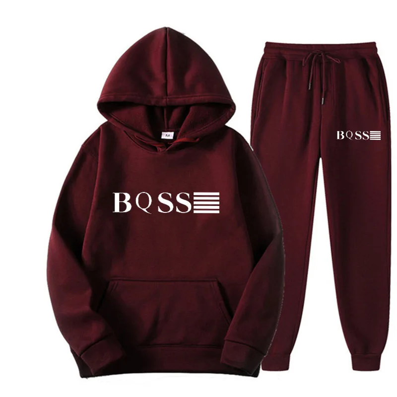 New Popular Men's Sportswear Hooded Set for Autumn and Winter High-quality Men's Daily Leisure Sports Hooded Jogging Set