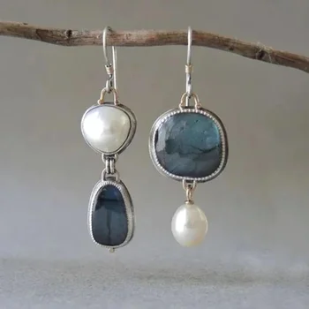 Vintage Blue Dangle Earrings 1