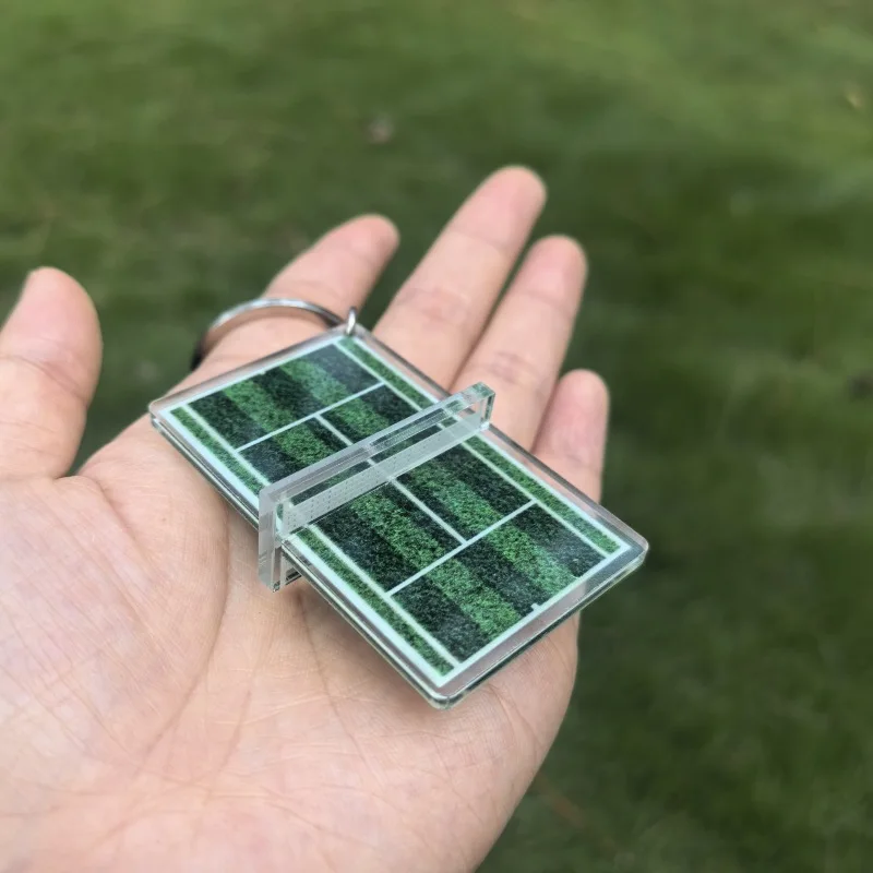 Acrylic Badminton Tennis Keychain Double Sided Mini 3D Sports Keyring Bag Pendant Table Tennis Car Key Chains Souvenir Gift handmade doll keychain